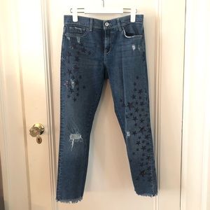 Pilcro denim jeans with navy stars.